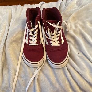Maroon vans high tops